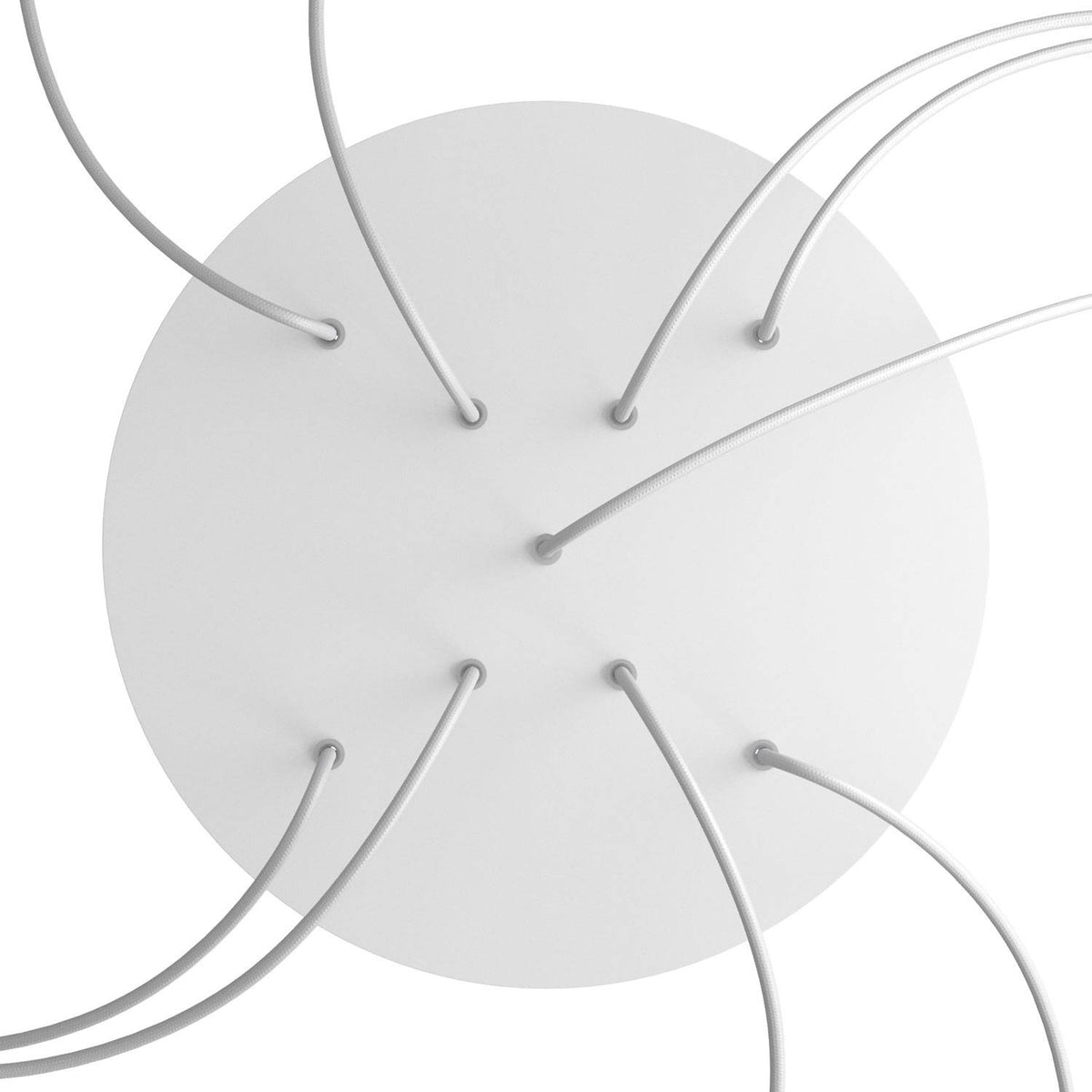 Rosone XXL Rose-One rotondo, diametro 400 mm con 9 fori a X e 4 fori laterali - Bianco opaco Bianco