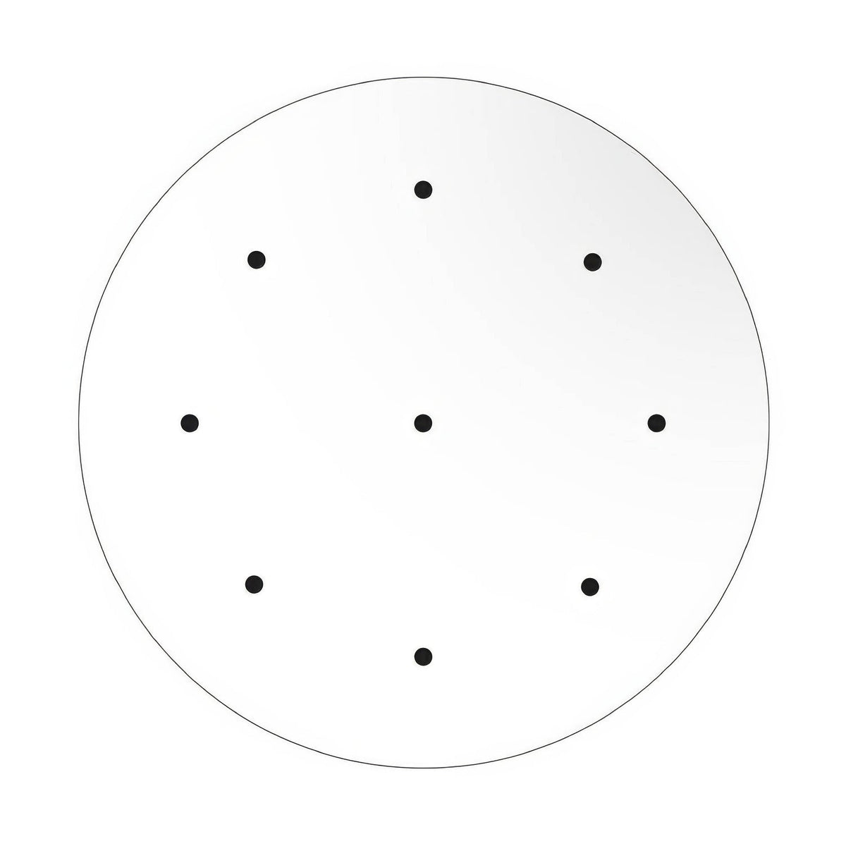 Rosone XXL Rose-One rotondo, diametro 400 mm con 9 fori e 4 fori laterali - Bianco opaco Bianco