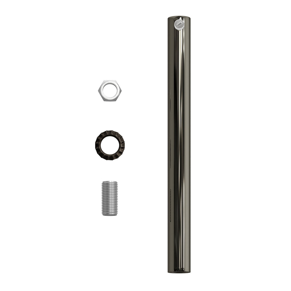 Serracavo cilindrico in metallo lunghezza 15 cm completo di tige, dado e rondella - Nero perla