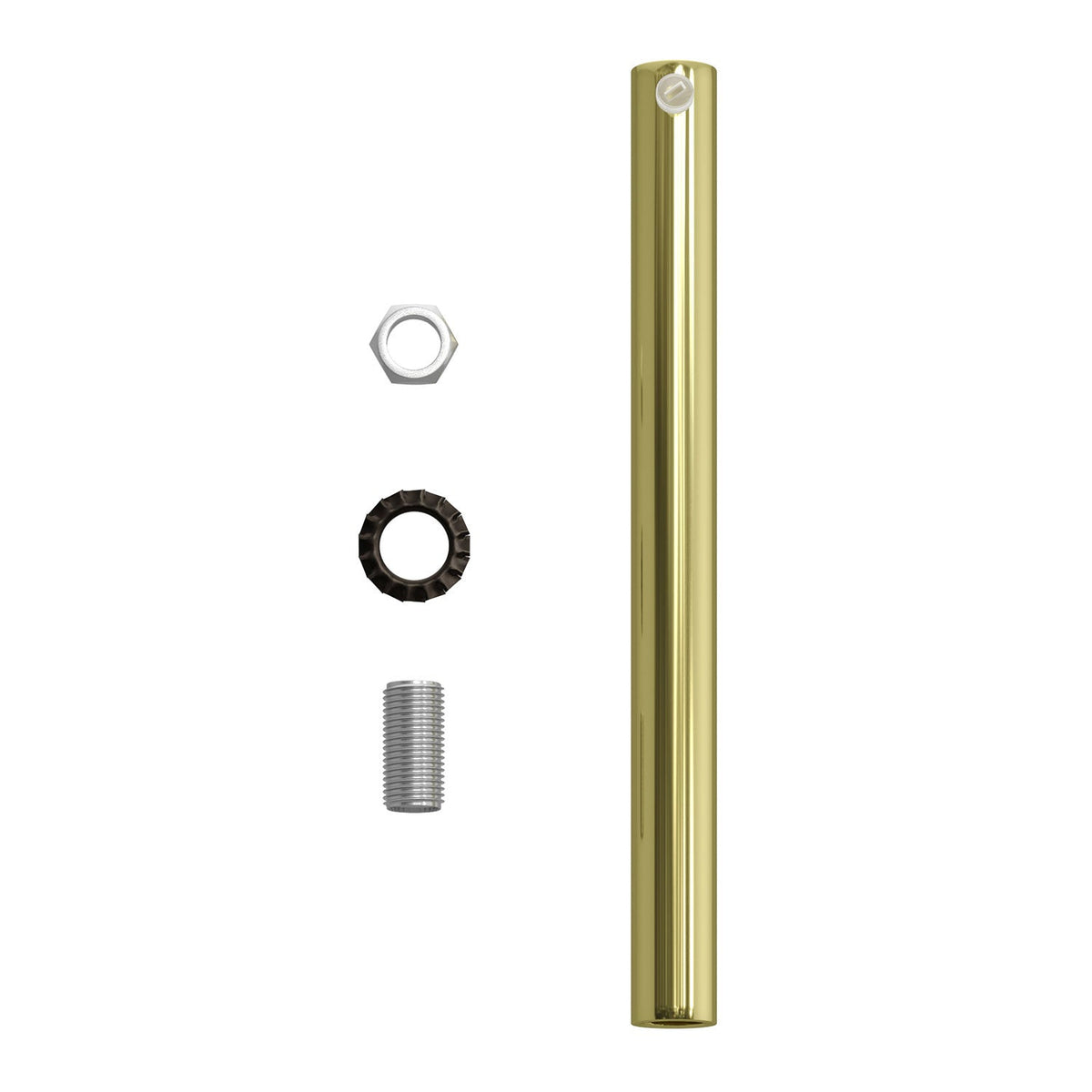 Serracavo cilindrico in metallo lunghezza 15 cm completo di tige, dado e rondella - Ottone