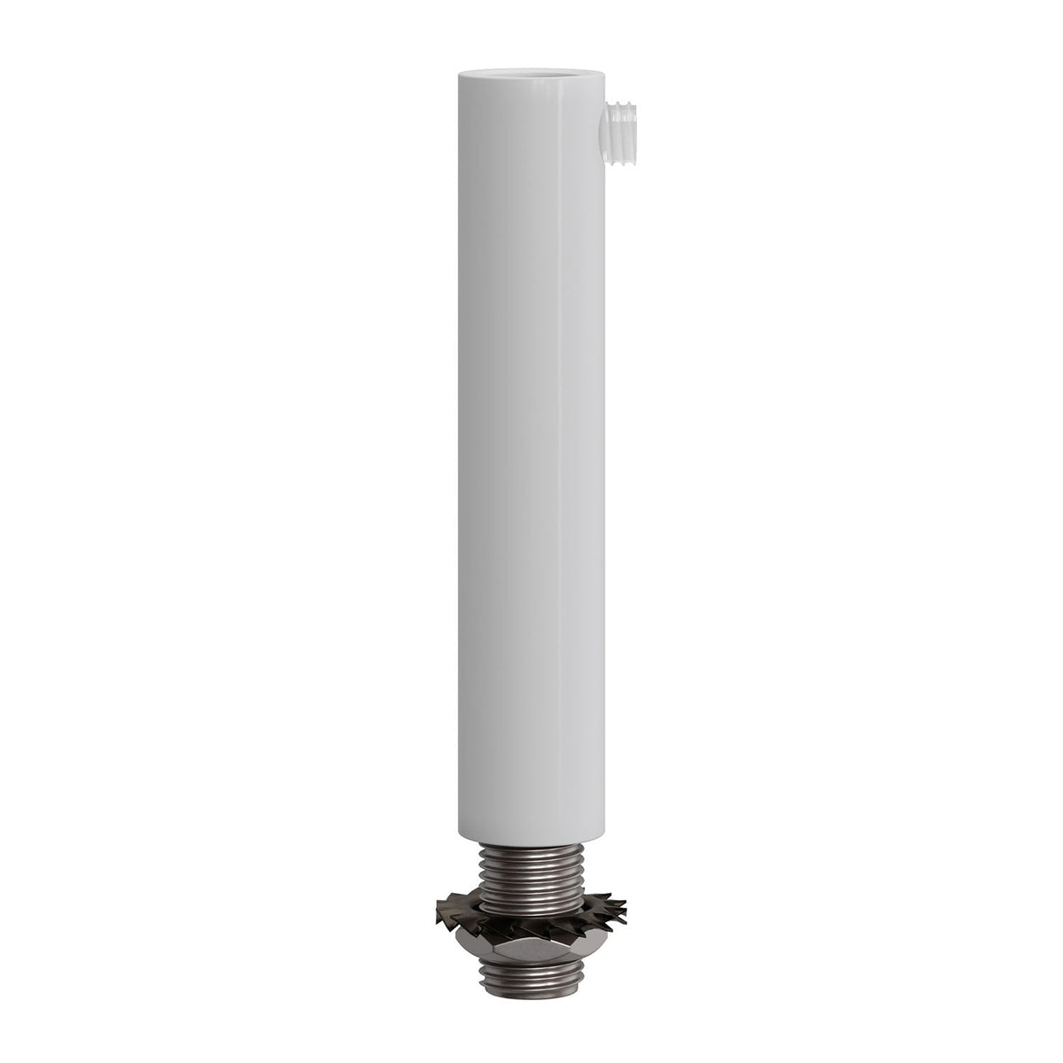 Serracavo cilindrico in metallo lunghezza 7 cm completo di tige, dado e rondella - Bianco