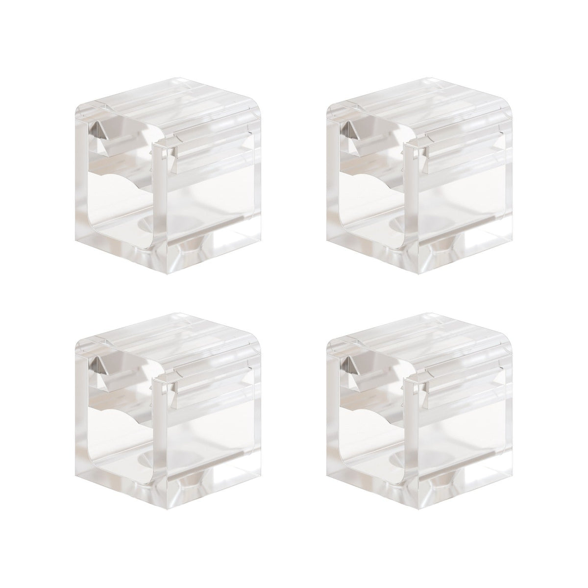 Set 4 Cube Clip Trasparente - Mini fissaggio a parete per cavo tessile