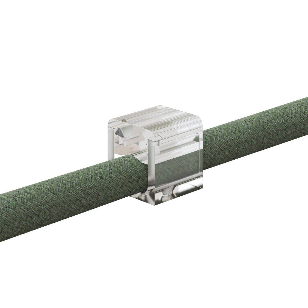 Set 4 Cube Clip Trasparente - Mini fissaggio a parete per cavo tessile