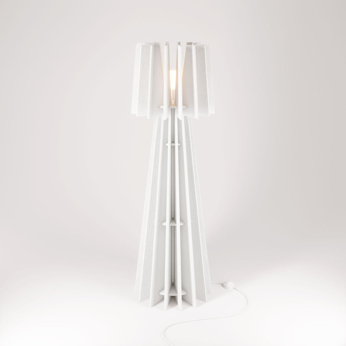 SHHINE lampada da terra in materiale fonoassorbente - Bianco melange