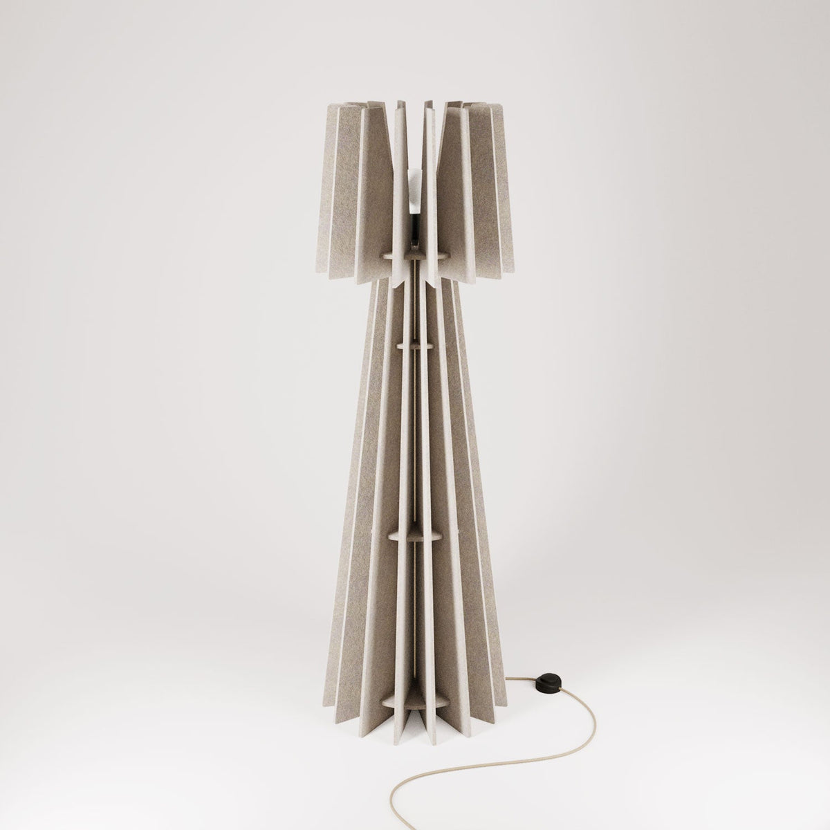 SHHINE lampada da terra in materiale fonoassorbente - Tortora melange