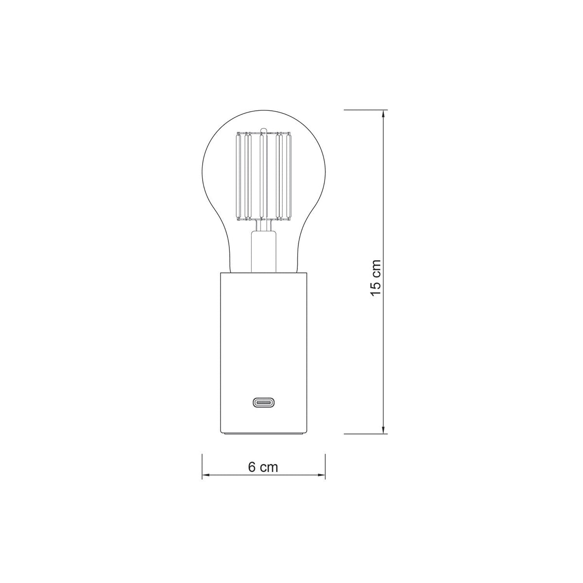 SI! Lampada portatile a 5V con lampadina A60 - Nero