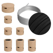 Sistema Filé Linear Kit - con cavo CM04 di 5 m per catenaria e 7 componenti in legno per interni