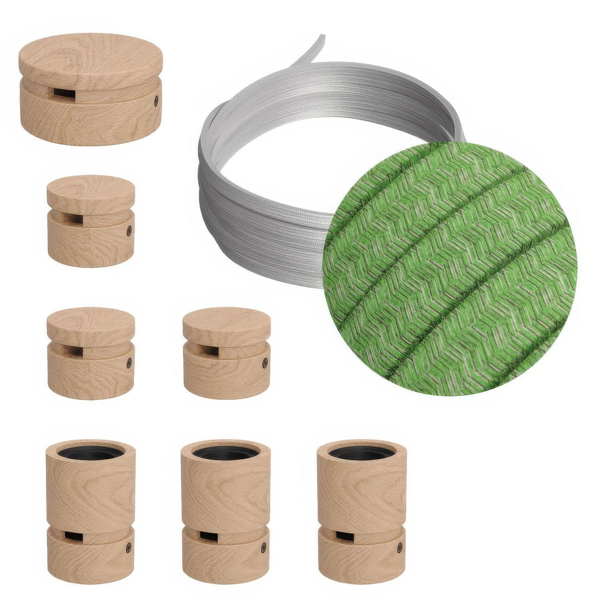 Sistema Filé Linear Kit - con cavo CX08 di 5 m per catenaria e 7 componenti in legno per interni