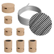 Sistema Filé Linear Kit - con cavo CZ04 di 5 m per catenaria e 7 componenti in legno per interni