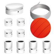 Sistema Filé Symmetric Kit - con cavo CF15 di 5 m per catenaria e 9 componenti in legno verniciato bianco per interni