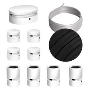 Sistema Filé Symmetric Kit - con cavo CM04 di 5 m per catenaria e 9 componenti in legno verniciato bianco per interni