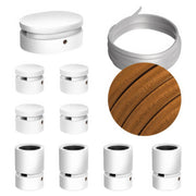 Sistema Filé Symmetric Kit - con cavo CM22 di 5 m per catenaria e 9 componenti in legno verniciato bianco per interni