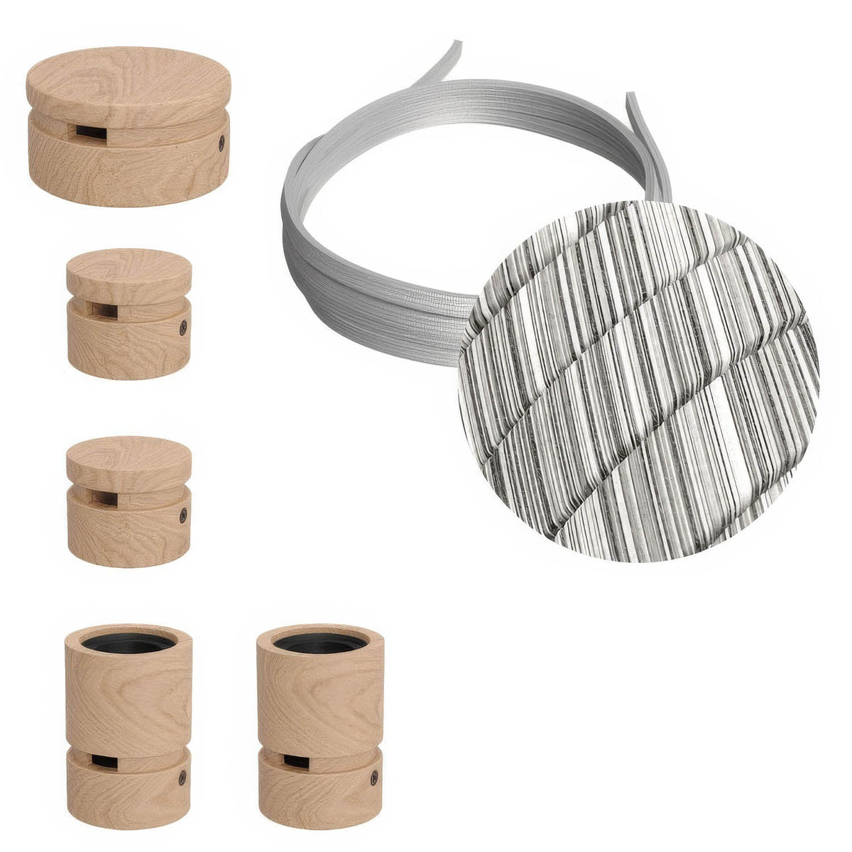 Sistema Filé Wiggle Kit - con cavo ECC37 di 3 m per catenaria e 5 componenti in legno per interni