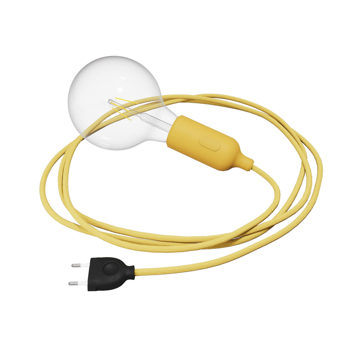 Snake Lampada in silicone con interruttore e spina - Giallo