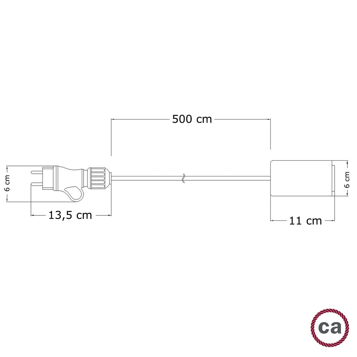 Snake Modulair Elegant, lampada portatile per esterni, 5 m cavo tessile, portalampada IP65 e spina - Nero