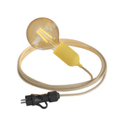 Snake Modulair Pastel, lampada portatile per esterni, 5 m cavo tessile, portalampada IP65 e spina - Mostarda