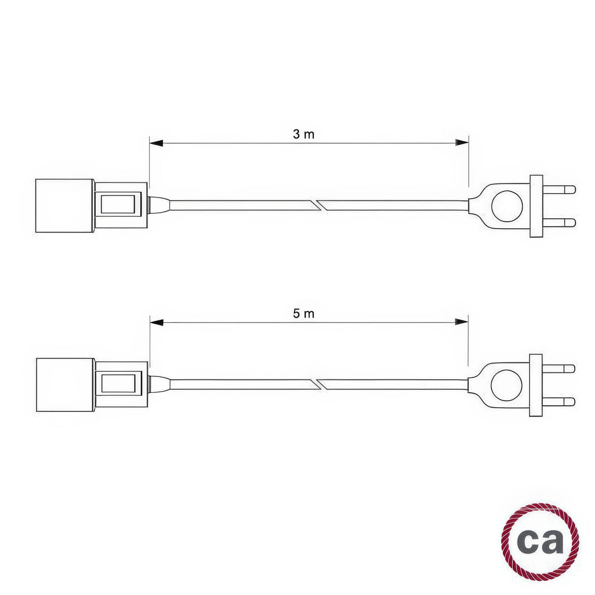 Snake Twisted per paralume - Lampada plug-in con cavo trecciato in tessuto TM10