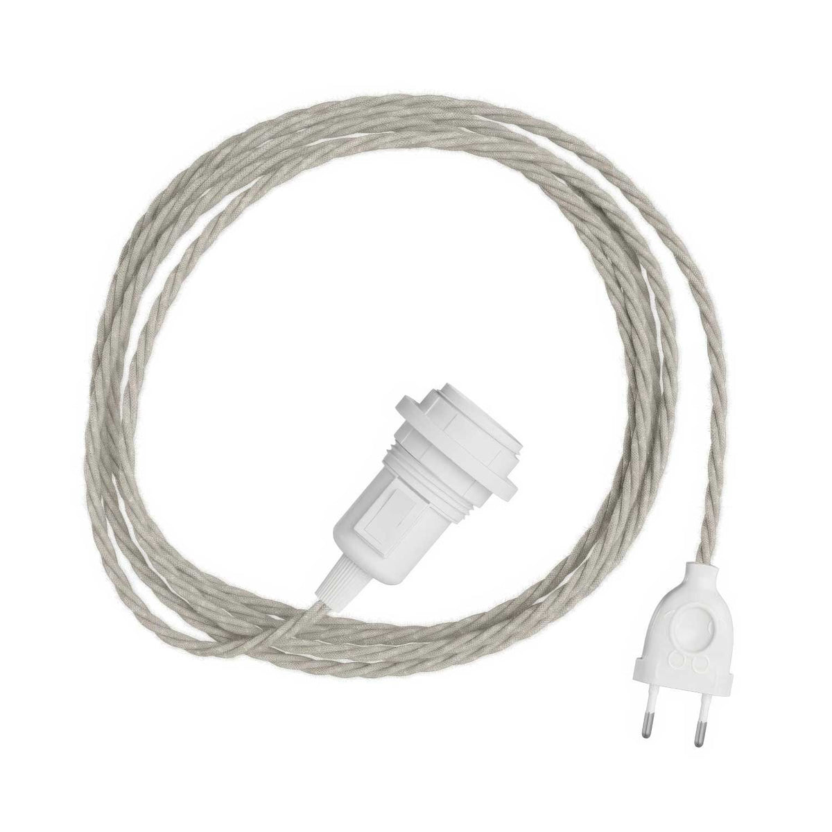 Snake Twisted per paralume - Lampada plug-in con cavo trecciato in tessuto TN01