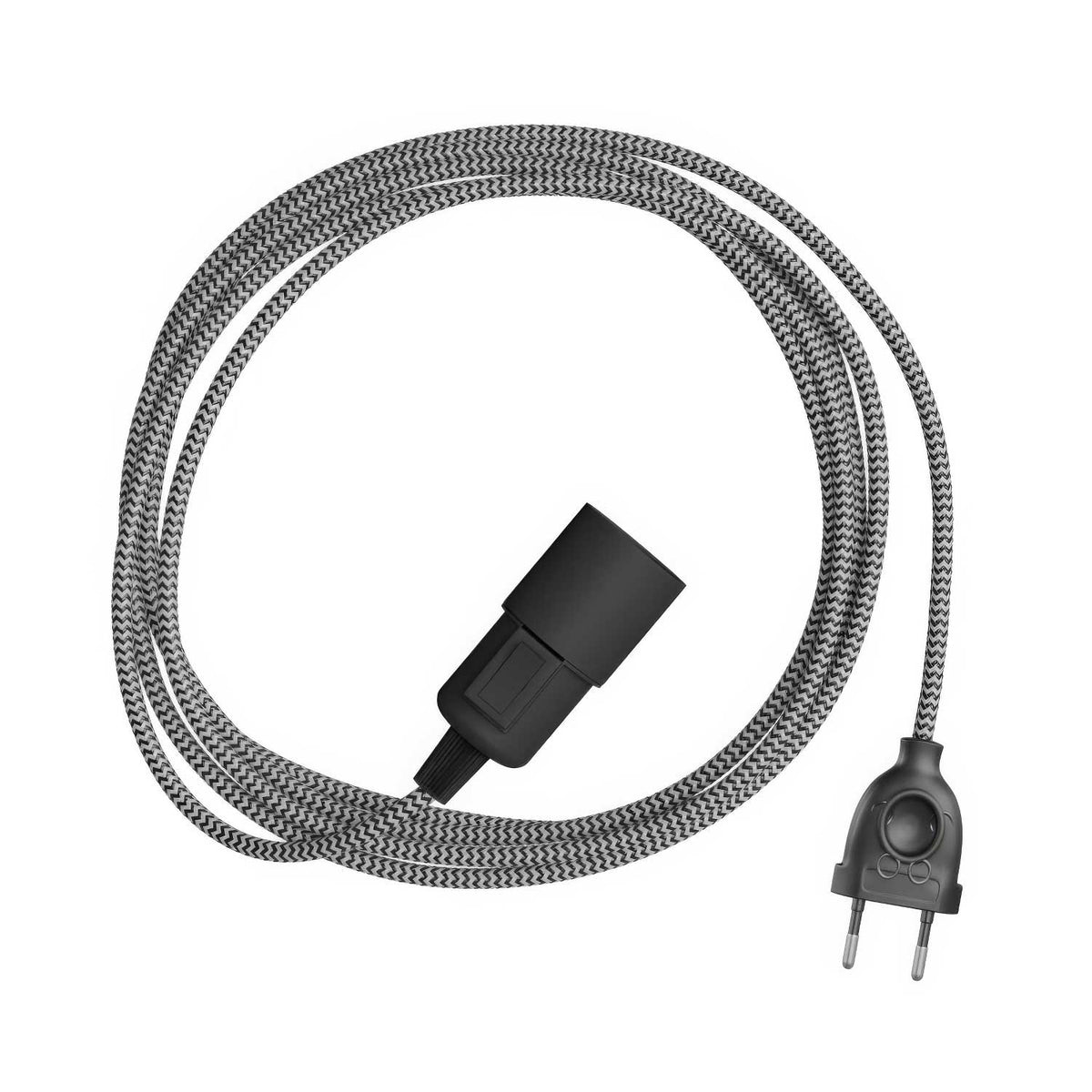 Snake Zig-Zag - Lampada plug-in con cavo in tessuto effetto Zig-Zag RZ04
