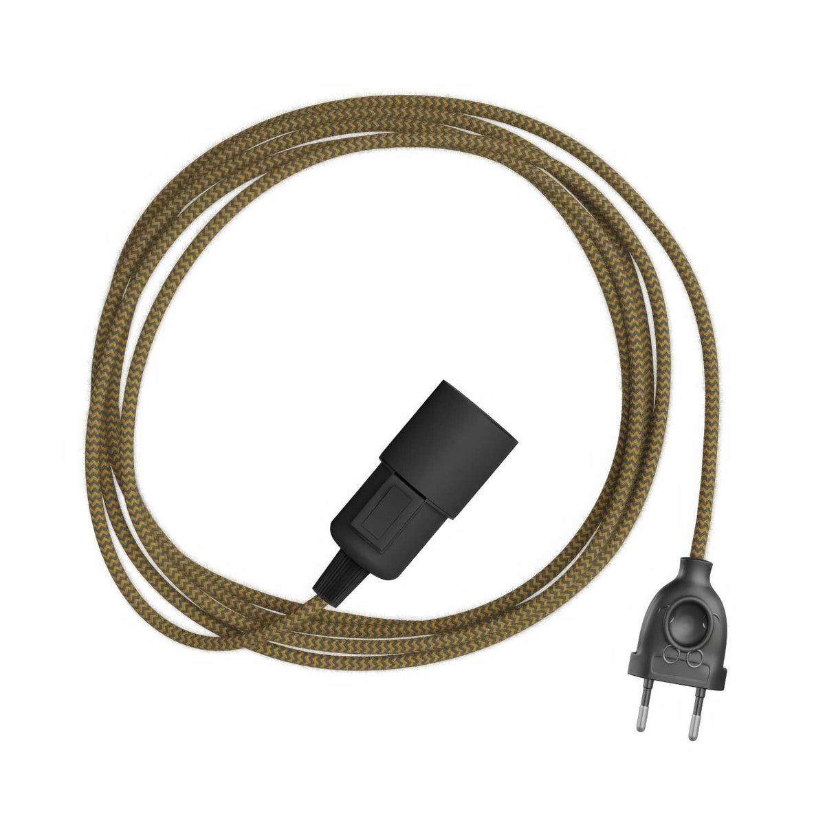 Snake Zig-Zag - Lampada plug-in con cavo in tessuto effetto Zig-Zag RZ27