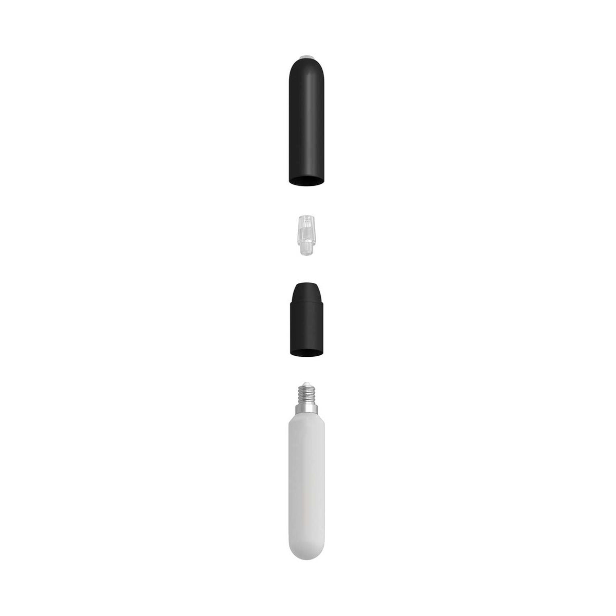 Sospensione a 3 cadute completa di P-Light e Rose-One 200mm - Nero