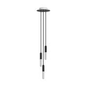 Sospensione a 3 cadute completa di P-Light e Rose-One 200mm - Nero
