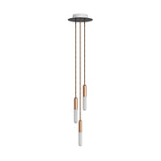 Sospensione a 3 cadute completa di P-Light e Rose-One 200mm - Rame