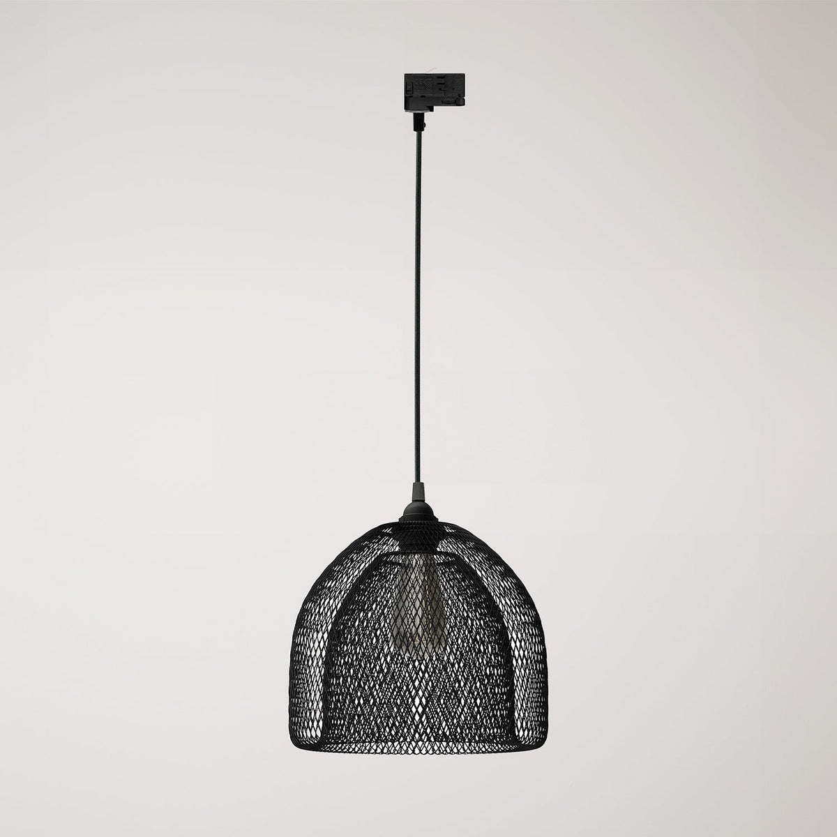Sospensione con paralume a gabbia Ghostbell XL per binari - Nero