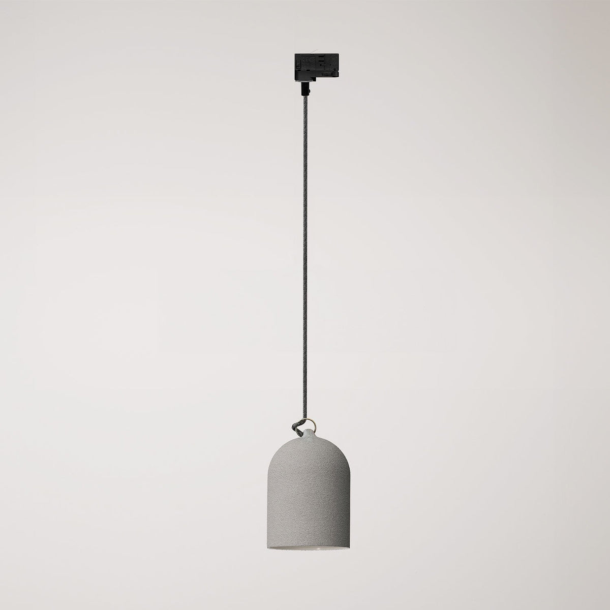 Sospensione per binario con paralume mini Campana in ceramica - Effetto cemento
