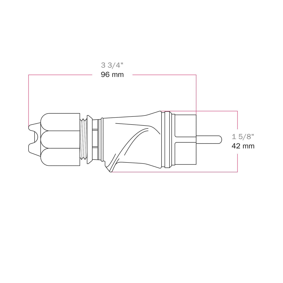 Spina Schuko Nera 16A 250V IP44 per esterno - Compatibile Sistema Modulair - Nero
