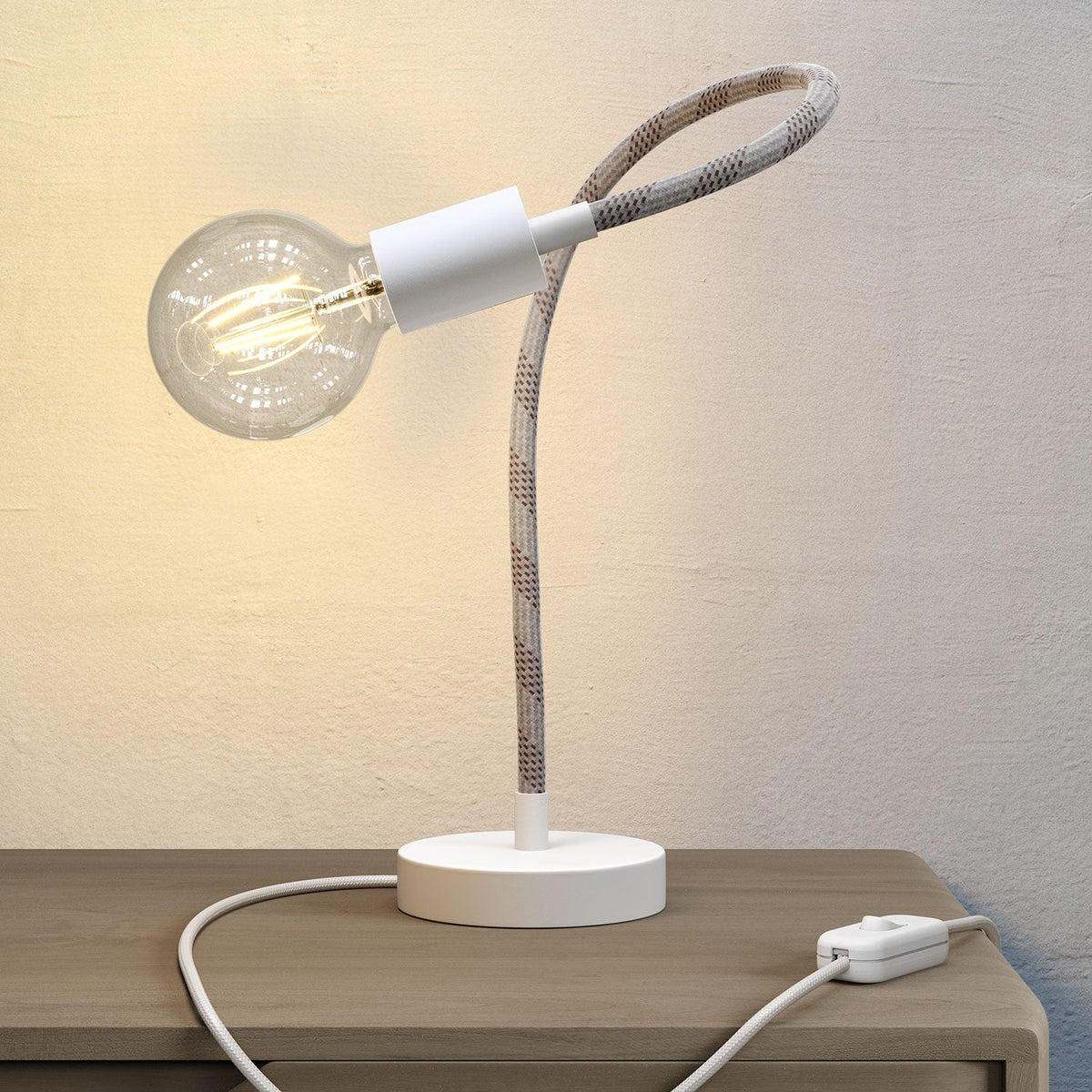 Table Flex lampada da tavolo snodabile a luce diffusa - Bianco opaco