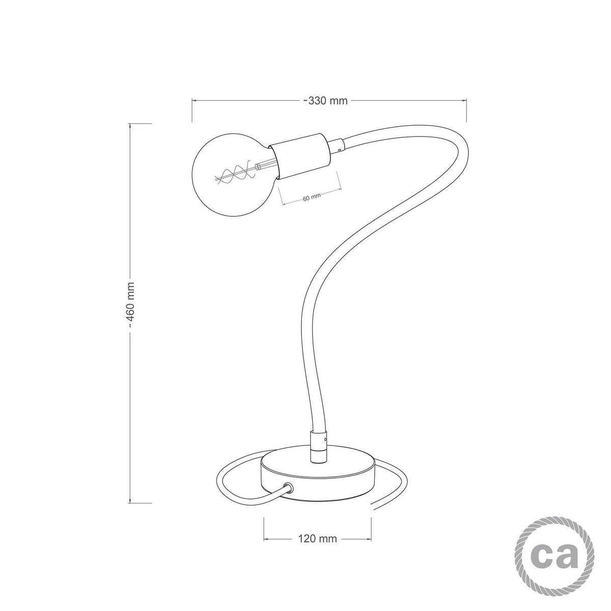 Table Flex lampada da tavolo snodabile a luce diffusa - Bianco opaco