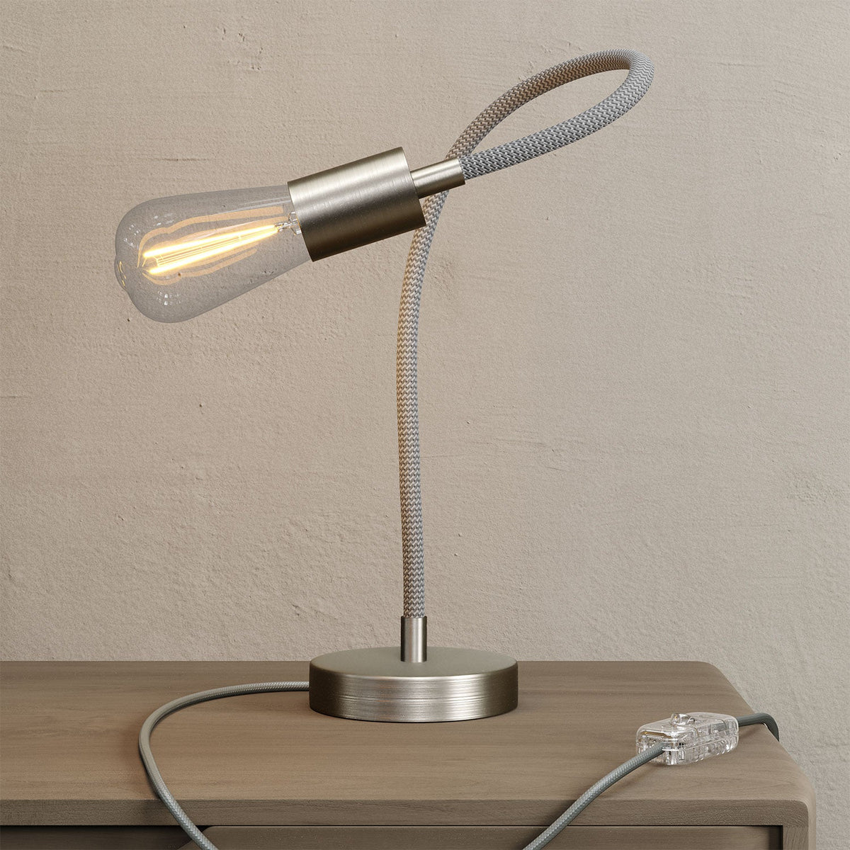 Table Flex lampada da tavolo snodabile a luce diffusa - Titanio satinato