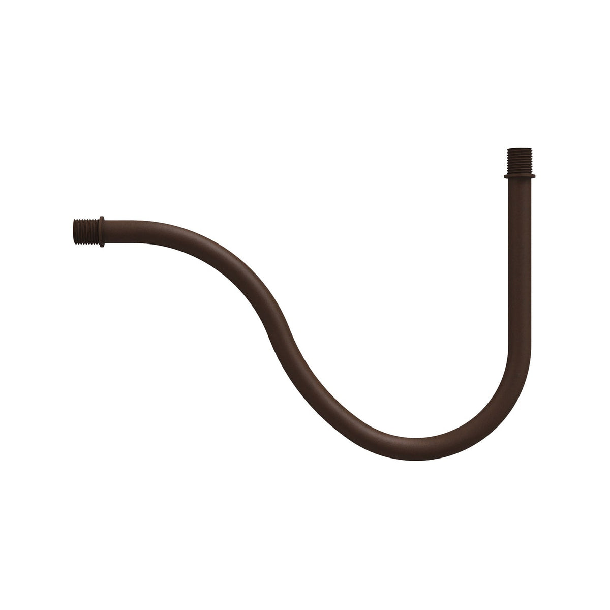 Tubo curvo di estensione a S per lampada, 16,5 cm in metallo - Ruggine scura verniciata
